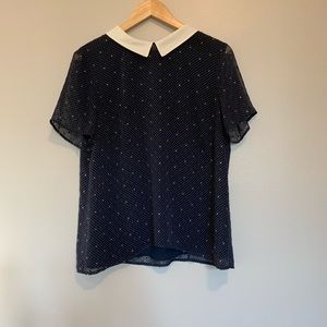 Sweet Peter Pan collar polka dot blouse